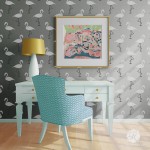 6242L-Flamingo-Deco-Wall-Stencil-retro-design-home-decor