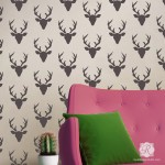 rustic-deer-antlers-heads-designer-wall-stencils